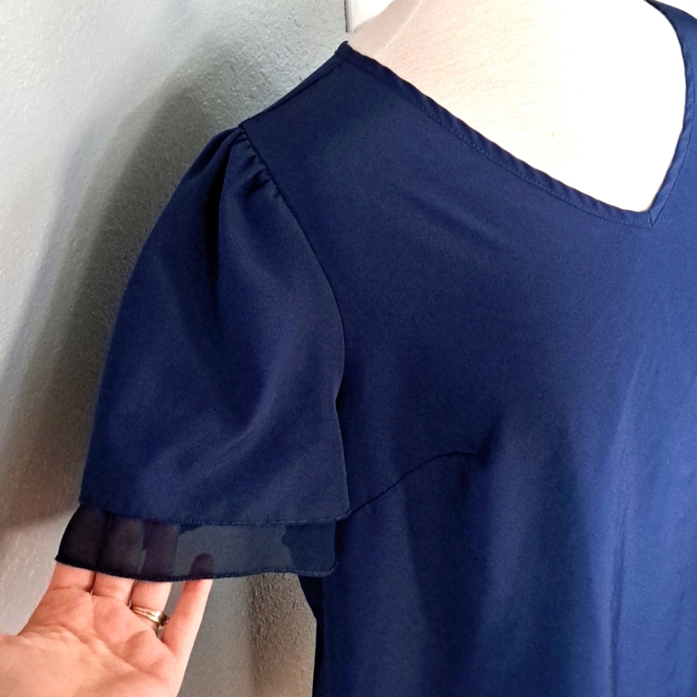 Flutter Sleeve Blouse | 0XL - Picture 2 of 4